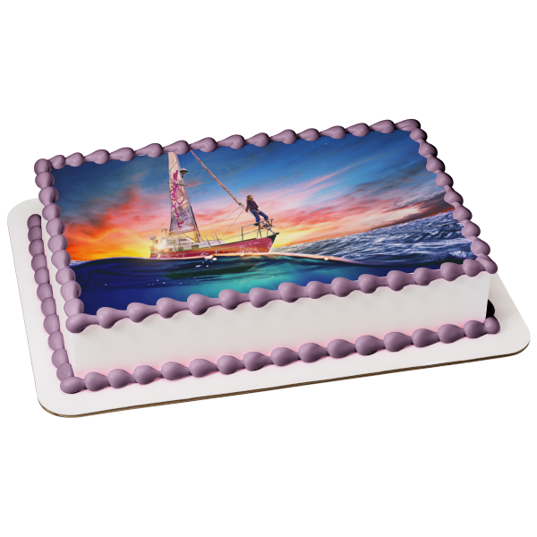 True Spirit Jessica Watson en un velero adorno comestible para tarta imagen ABPID57259 