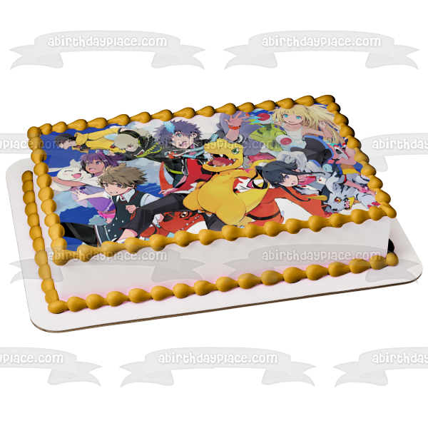 Digimon World: Next Order Wargreymon Metalgarurumon  Takuto and Shiki Edible Cake Topper Image ABPID57275