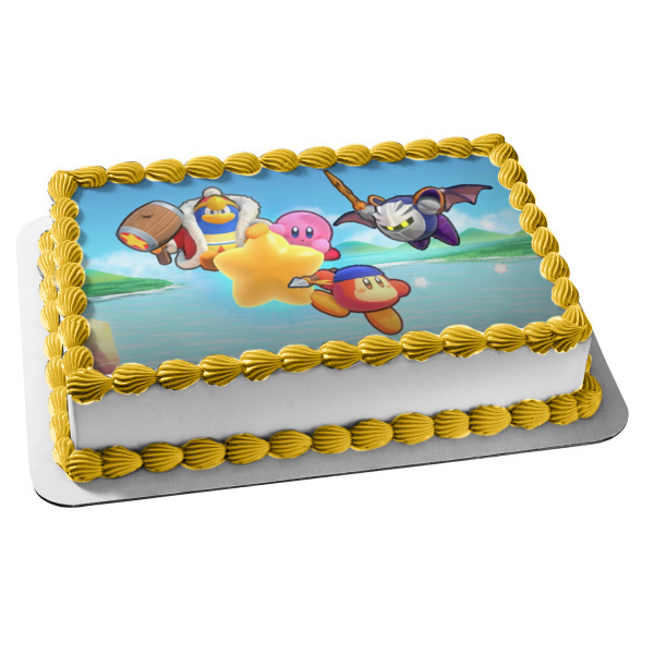 Kirby's Return to Dream Land Magalor and Bandana Waddle Dee Flying Edible Cake Topper Image ABPID57303