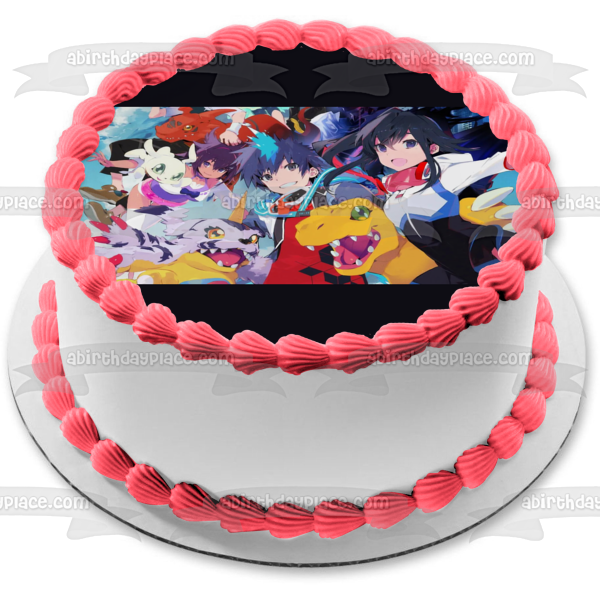 Digimon World: Next Order  Shiki Metalgarurumon Takuto and Kouta Hirose Edible Cake Topper Image ABPID57306