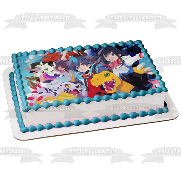 Digimon World: Next Order  Shiki Metalgarurumon Takuto and Kouta Hirose Edible Cake Topper Image ABPID57306