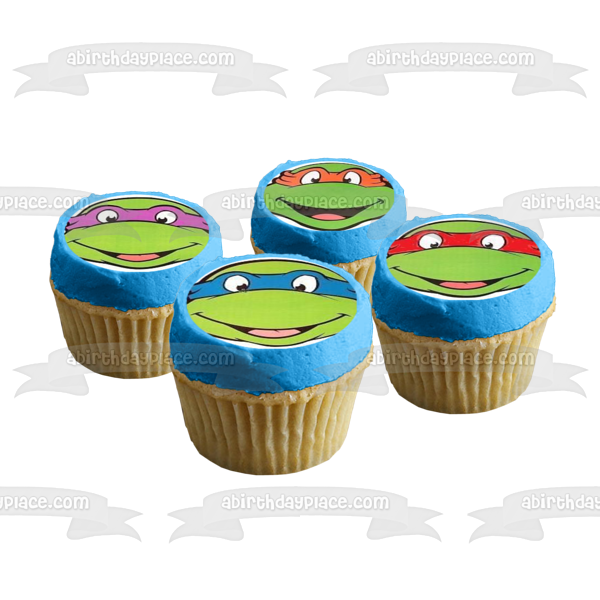 Imágenes de decoración comestible para cupcakes de las Tortugas Ninja, Donatello, Miguel Ángel, Leonardo y Rafael, ABPID03835 