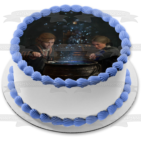 Hogwarts Legacy Professor Matilda Weasley and a Student Edible Cake Topper Image ABPID57324