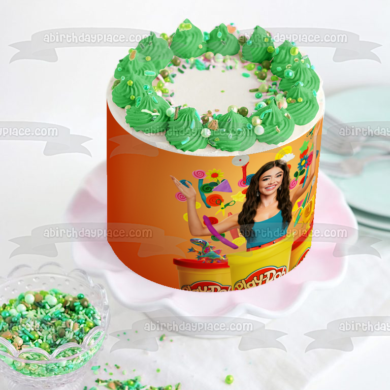 Play-Doh Squished Sarah Hyland Edible Cake Topper Image ABPID57312