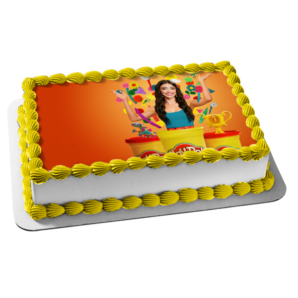 Play-Doh Squished Sarah Hyland Edible Cake Topper Image ABPID57312