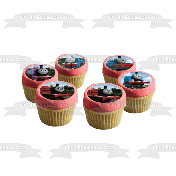 Thomas & Friends Thomas the Tank Engine James and Percy Edible Cupcake Topper Images ABPID04073