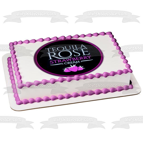 Tequila Rose Strawberry Cream Label Edible Cake Topper Image ABPID57333