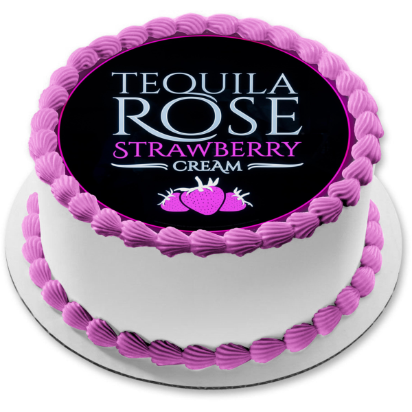 Tequila Rose Strawberry Cream Label Edible Cake Topper Image ABPID57333