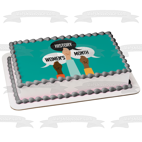 Adorno comestible para tarta del Mes de la Historia de la Mujer Imagen ABPID57342 