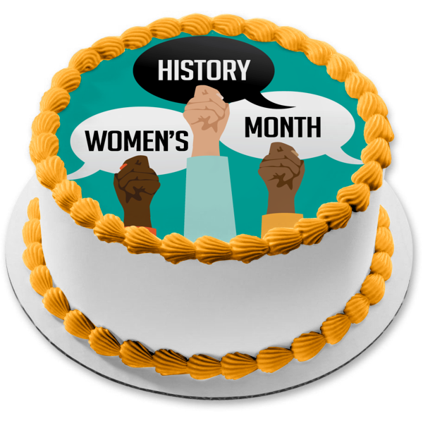 Adorno comestible para tarta del Mes de la Historia de la Mujer Imagen ABPID57342 