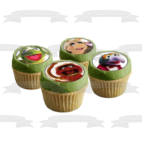 Muppets Gonzo Kermit la rana y Miss Piggy Imágenes comestibles para cupcakes ABPID04482 