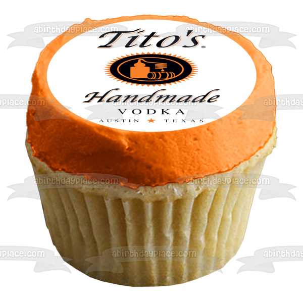 Tito's Handmade Vodka Label Edible Cake Topper Image ABPID57346