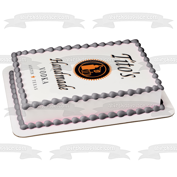 Tito's Handmade Vodka Label Edible Cake Topper Image ABPID57346