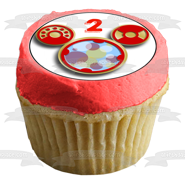 Mickey Mouse Clubhouse Minnie Mouse Goofy Pluto Donald Duck and Daisy Duck  Happy 2nd Birthday Edible Cupcake Topper Images ABPID05402