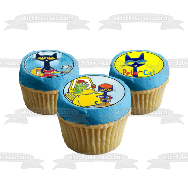 Pete the Cat and Grumpy Toad Edible Cupcake Topper Images ABPID06135