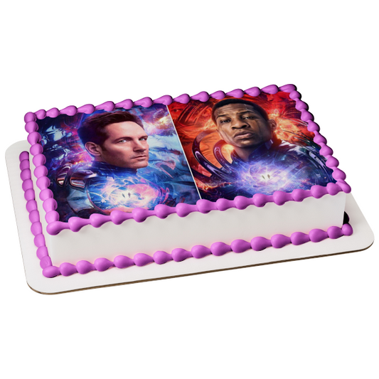 Ant-Man and the Wasp: Quantumania Scott Lang and Kang the Conqueror Edible Cake Topper Image ABPID57423