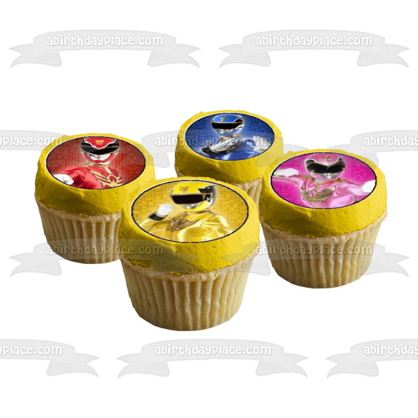 Power Rangers Mega Force Jason Zack Billy Trini and Kimberly Edible Cupcake Topper Images ABPID06739