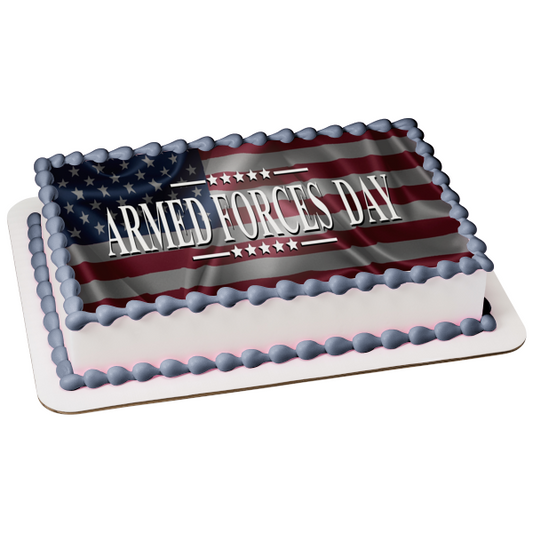 Armed Forces Day the American Flag Edible Cake Topper Image ABPID57454