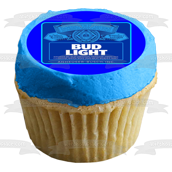 Bud Light Anheuser-Busch Etiqueta Edad personalizada y mensaje Imagen comestible para decoración de tarta ABPID57475 