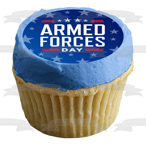 Armed Forces Day Blue Stars Edible Cake Topper Image ABPID57458