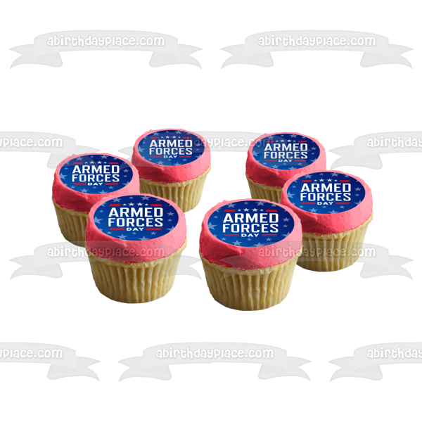 Armed Forces Day Blue Stars Edible Cake Topper Image ABPID57458