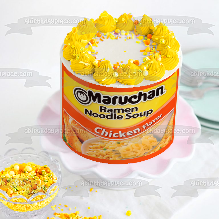 Etiqueta de fideos Maruchan Ramen Imagen comestible personalizable para decoración de tartas ABPID57476 