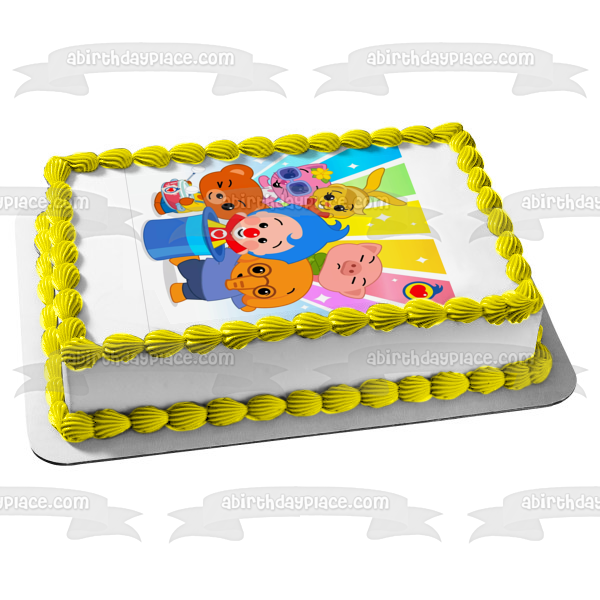 Plim Plim Mei Li Acuarella Nesho y Hoggie Decoración comestible para tarta Imagen ABPID57486 