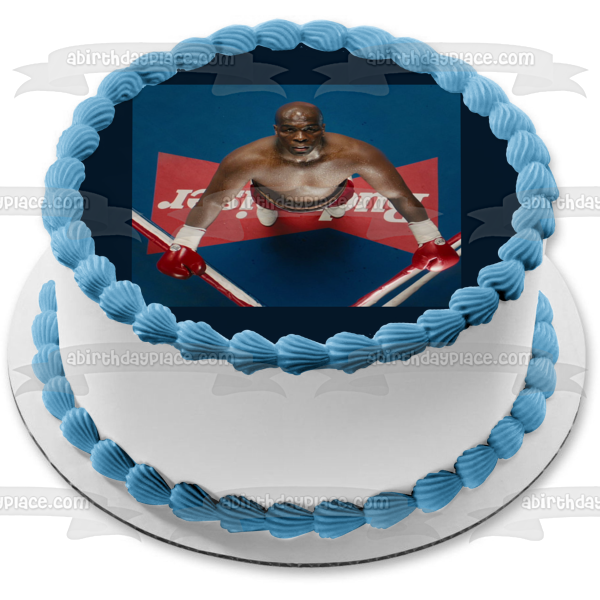 Big George Foreman In a Wrestling Ring Edible Cake Topper Image ABPID57543