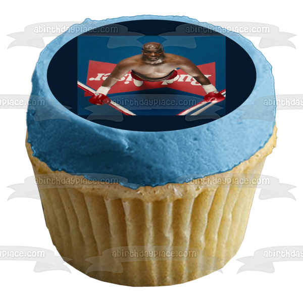 Big George Foreman In a Wrestling Ring Edible Cake Topper Image ABPID57543