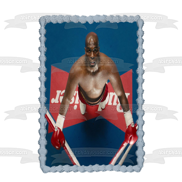 Big George Foreman In a Wrestling Ring Edible Cake Topper Image ABPID57543