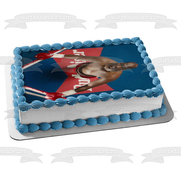 Big George Foreman In a Wrestling Ring Edible Cake Topper Image ABPID57543