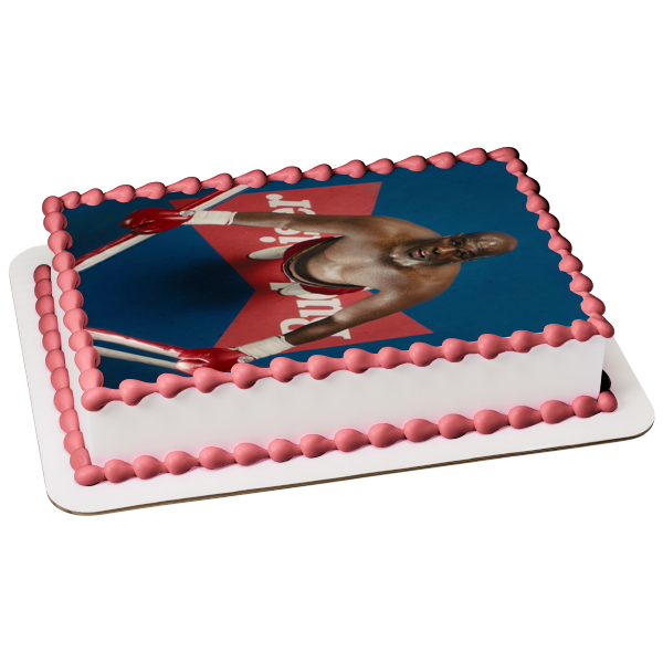 Big George Foreman In a Wrestling Ring Edible Cake Topper Image ABPID57543