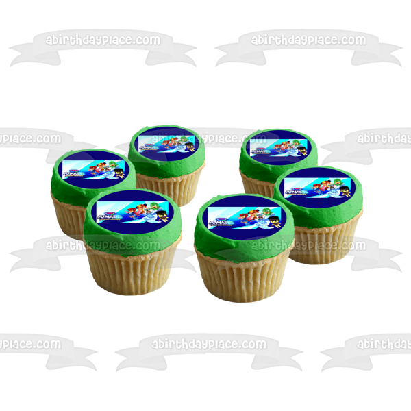 Pj Masks Power Heroes Catboy Owlette Gekko an Yu Newton Star y Ice Cub Adorno comestible para tarta Imagen ABPID57538 