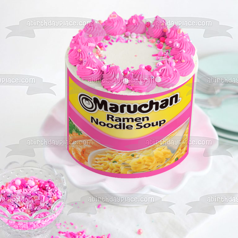 Maruchan Ramen Noodles Shrimp Flavor Customizeable Edible Cake Topper Image ABPID57660