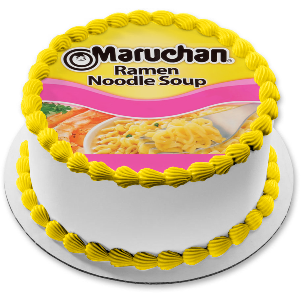 Maruchan Ramen Noodles Shrimp Flavor Customizeable Edible Cake Topper Image ABPID57660