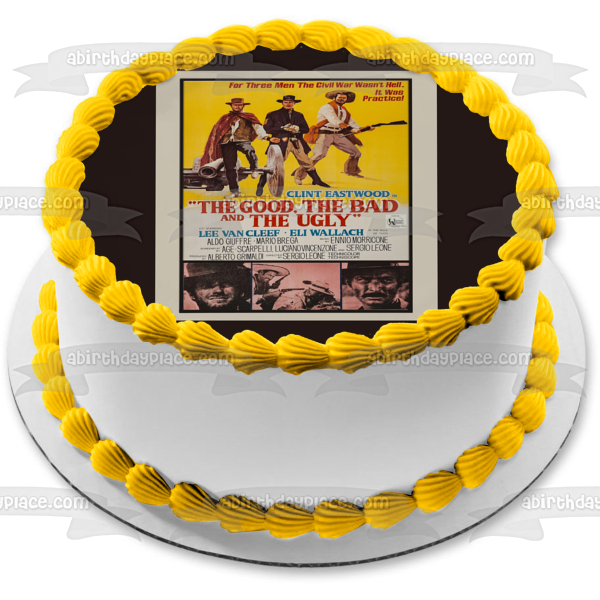 The Good Bad and the Ugly Clint Eastwood Movie Poster Edible Cake Topper Image ABPID57675