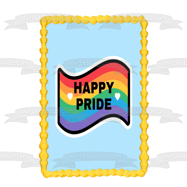 Happy Pride Month Edible Cake Topper Image ABPID57685