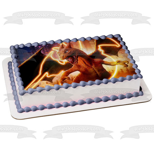 Detective Pikachu Charizard Roar Edible Cake Topper Image ABPID57711