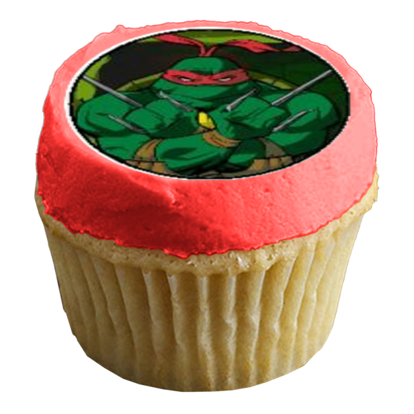 Logotipo de las Tortugas Ninja mutantes adolescentes Donatello Michaelangelo Leonardo y Raphael Tmnt Imágenes comestibles para cupcakes ABPID08073 