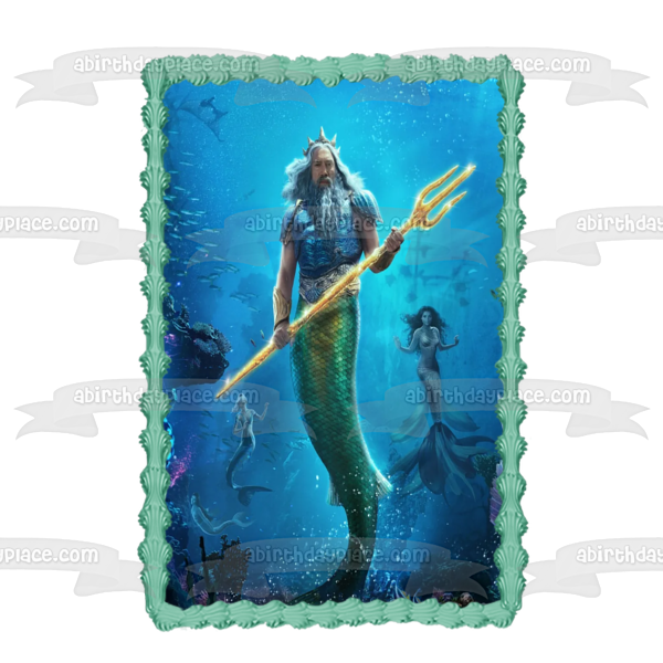 The Little Mermaid King Triton Poster Edible Cake Topper Image ABPID57736