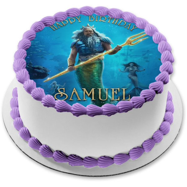 The Little Mermaid King Triton Poster Edible Cake Topper Image ABPID57736