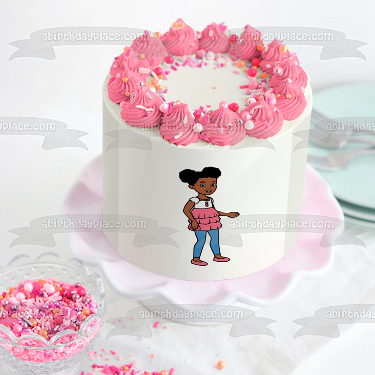 Gracie's Corner Gracie Casual Customizeable Age Birthday Edible Cake Topper Image ABPID57730