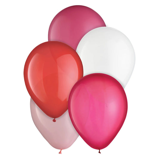 5" Latex Balloon Mix - Valentine's Day Colors