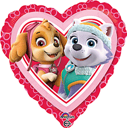 17" Paw Patrol Love Red and Pink Balloon