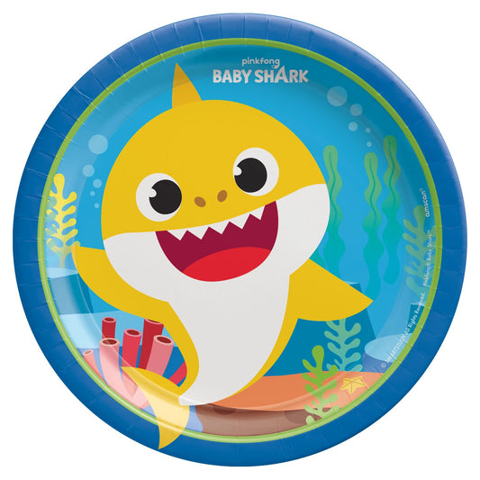 Baby Shark 7" Round Plates, 8ct