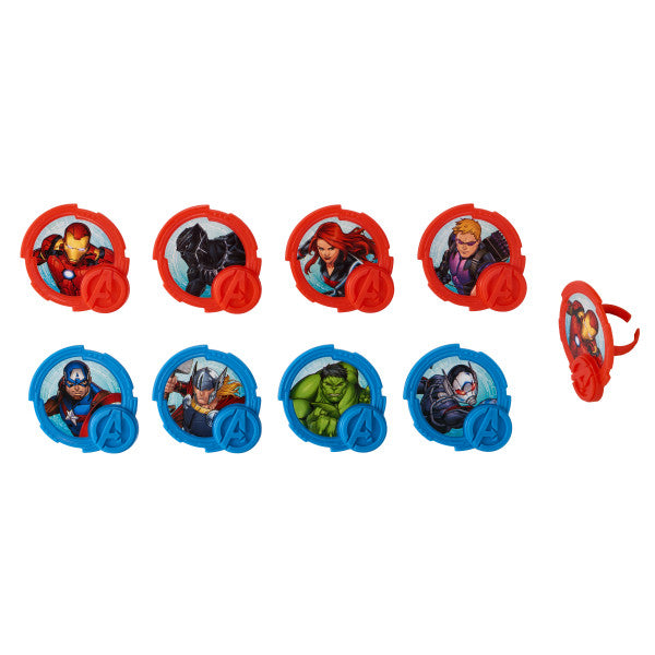 Anillos para cupcakes de los héroes más poderosos de los Vengadores de MARVEL 