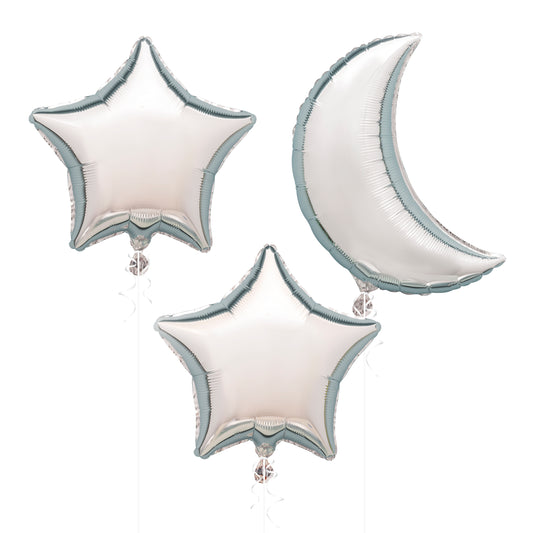 Kit de globos de aluminio con forma de luna y estrellas