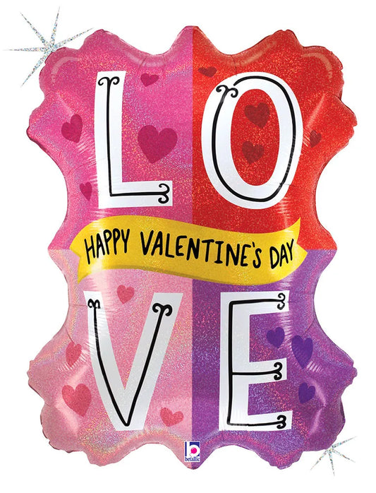 Valentine Love Color Blocks 29" Foil Balloon, 1ct