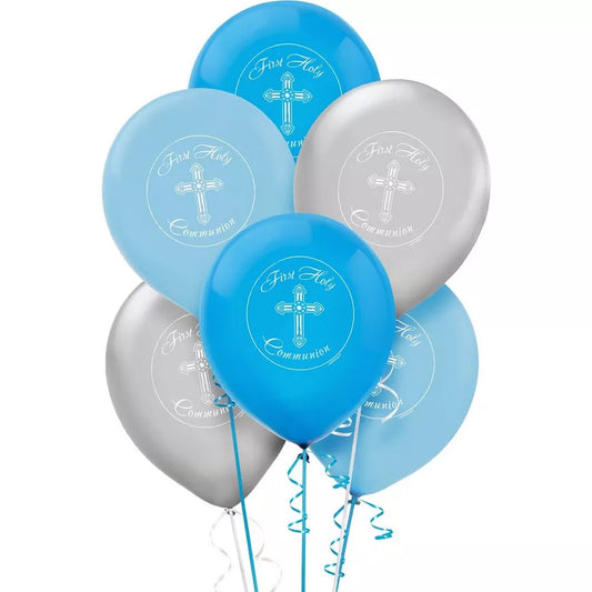 Globos Latex Estampados Comunión - Azul