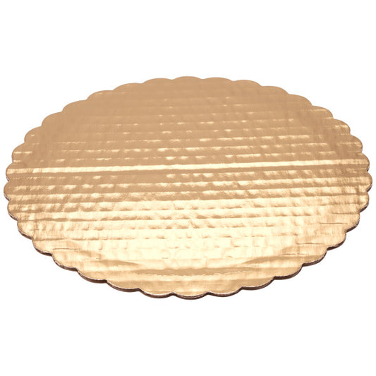 Cake Board Corrugated 8" Round Gold